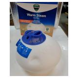Vicks Warm Steam Vaporizer, Small to Medium Rooms, 1.5 Gallon Tank Warm Mist Humidifier for Baby and Kids Rooms with Night Light, Works with Vicks VapoPads and VapoSteam - Retail: $20
