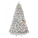 4ft Pre-Lit Snow Flocked Christmas Tree with Lights, Artificial Christmas Tree