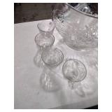Glass Punch Bowl Set with 8 Cups