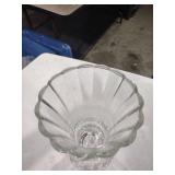 Clear Glass Scalloped Fluted Vase