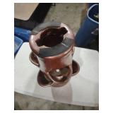 Brown Ceramic Strawberry Planter with Saucer