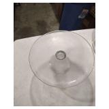 Hand Painted Glass Cake Dome with Floral Design