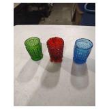 Decorative Pressed Glass Tumblers Set
