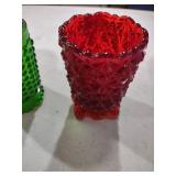 Decorative Pressed Glass Tumblers Set