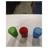 Decorative Pressed Glass Tumblers Set