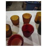 Hobnail Glass Votive Candle Holders Set