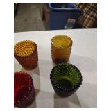 Hobnail Glass Votive Candle Holders Set