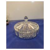Clear Glass Lidded Candy Dish