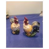 Decorative Ceramic Rooster Salt and Pepper Shakers