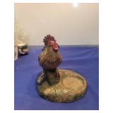 Hand Carved Wooden Rooster Figurine