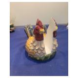 Decorative Ceramic Rooster Figurine napkin holder