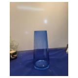 Blue Glass Cylinder Vase