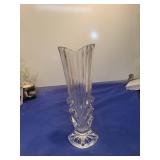 Crystal Glass Flower Vase with Fan Pattern