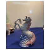 Blue Opalescent Ceramic Unicorn Figurine