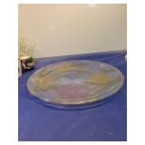 Frosted Glass Dessert Plates with Fruit Design