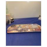 Decorative Glass Serving Tray with Floral Design