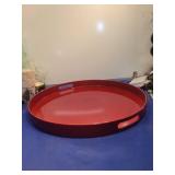 Red Round Serving Tray Set