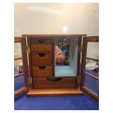 Wooden Wall Display Cabinet with Glass Doors jewelry box