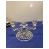 Clear Glass Triple Candle Holder