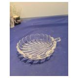 Clear Glass Shell Shaped Candy Dish