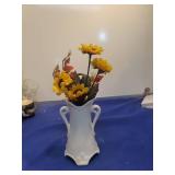 White Porcelain Double Handle Vase