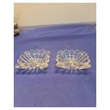 Crystal Glass Flower Shaped Candle Holders