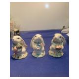 Ceramic Easter Bunny Figurine Set