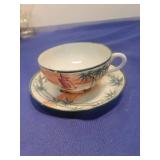 Japanese Bamboo Pattern Tea Cup and Saucer Set