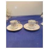 Haviland Limoges Floral Tea Cups and Saucers Set