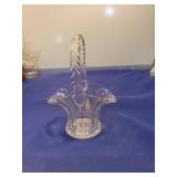 Crystal Glass Basket with Twisted Handle