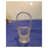 Crystal Glass Basket with Twisted Handle