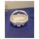 White Milk Glass Basket