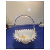Fenton White Milk Glass Basket