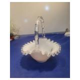 Fenton White Milk Glass Basket