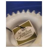 Handmade Fenton White Milk Glass Hobnail Candle Holder