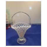 Hobnail Glass Vase with Ruffled Edge