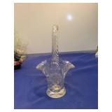 Clear Glass Floral Basket Candleholder