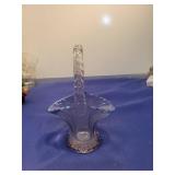 Crystal Glass Basket with Twisted Handle