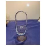 Crystal Glass Basket with Twisted Handle