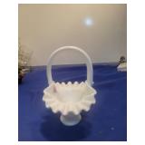 Fenton White Milk Glass Basket