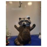 Standing Raccoon Garden Statue