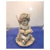 Reading Cherub Decorative Statue