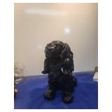 Black Ceramic Poodle bank Figurine