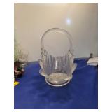 Clear Glass Herringbone Pattern Basket