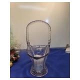 Crystal Flower Basket with Handle