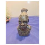 African Bronze Bust Sculpture