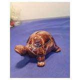 Brown Ceramic Turtle Figurine bank