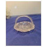 Pressed Glass Basket with Handle