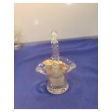Crystal Glass Basket with Handle