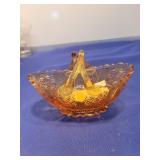Pink Depression Glass Swan Bowl